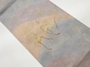 曲線に松模様刺繍袋帯